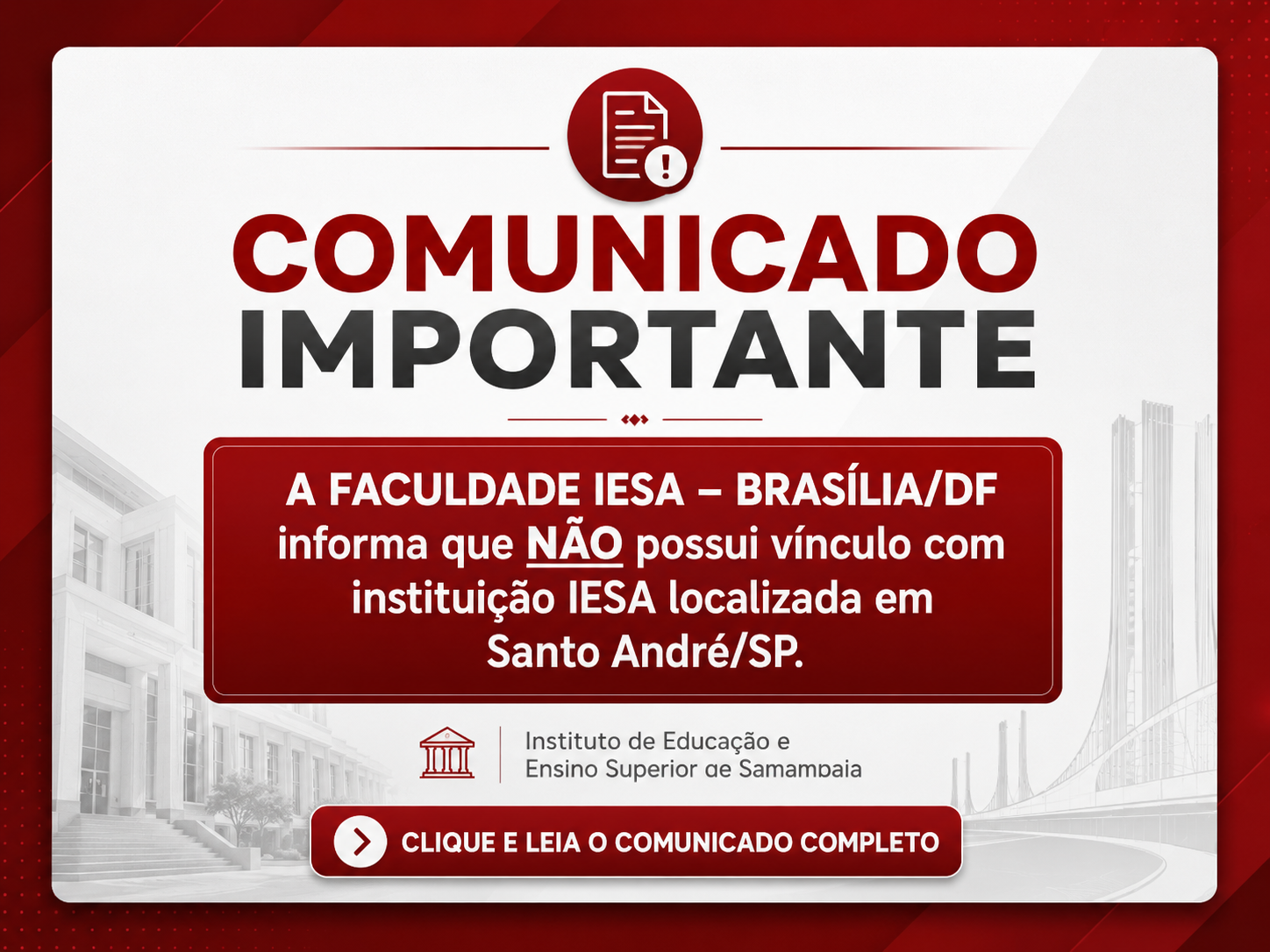 Imagem do comunicado